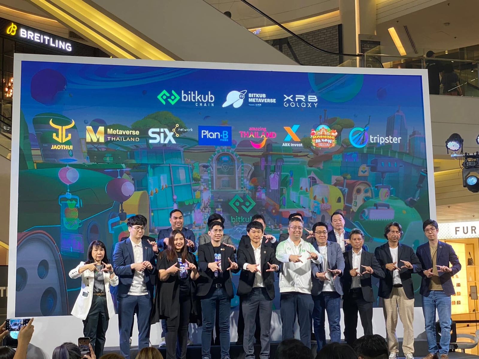 Partners on stage at the Bitkub Metaverse launch